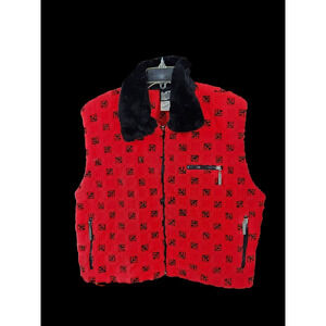 duffel Outdoor Red and Black Full Zipper Vest Size Large